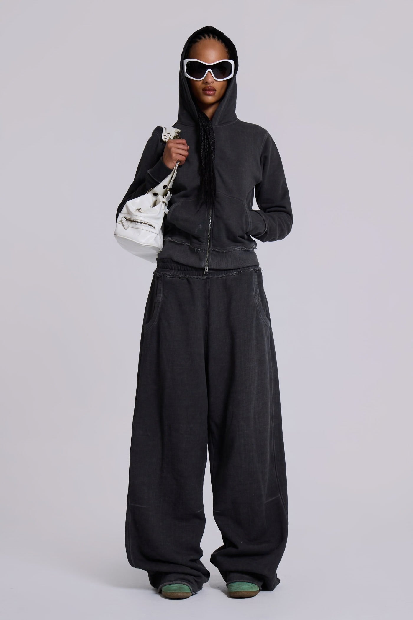 Czarne spodnie oversize z Bawełny. Unisex