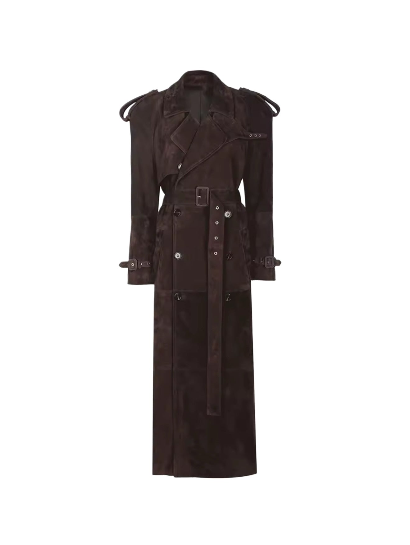 Skórzany, Maxi płaszcz o kroju sukienki z paskiem. Kilka kolorów. Skóra lub zamsz