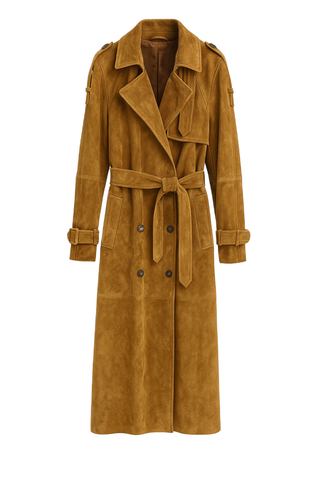 Skórzany, Maxi płaszcz o kroju sukienki z paskiem. Kilka kolorów. Skóra lub zamsz