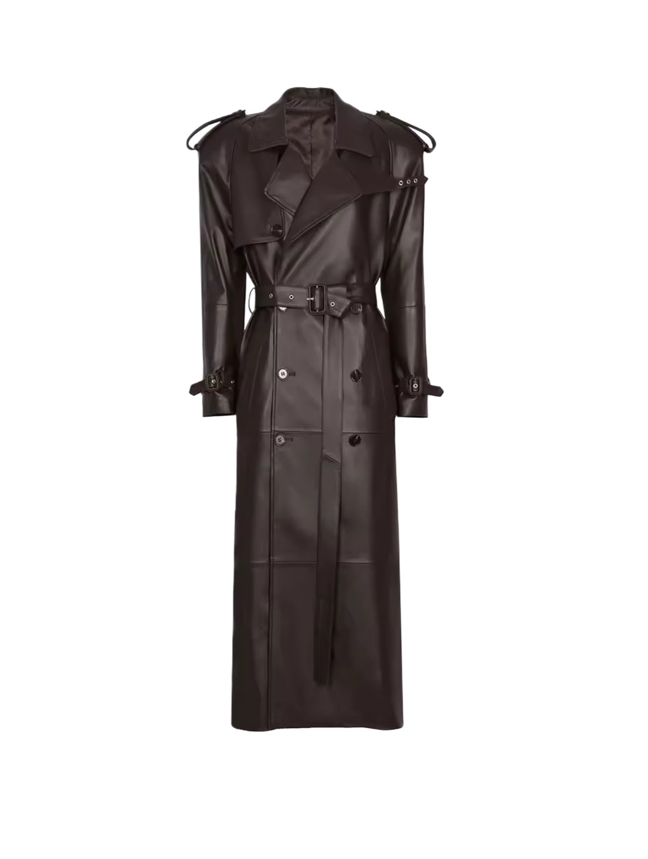 Skórzany, Maxi płaszcz o kroju sukienki z paskiem. Kilka kolorów. Skóra lub zamsz