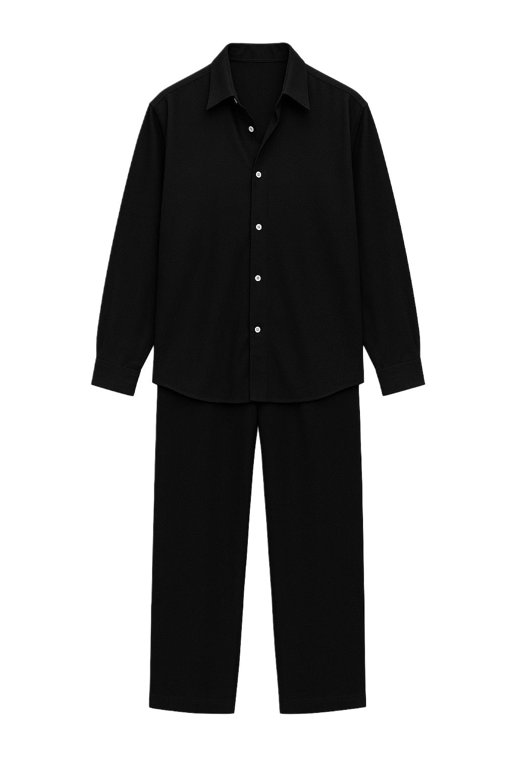 Męski biały komplet z lnu - koszula i spodnie - dwa kolory