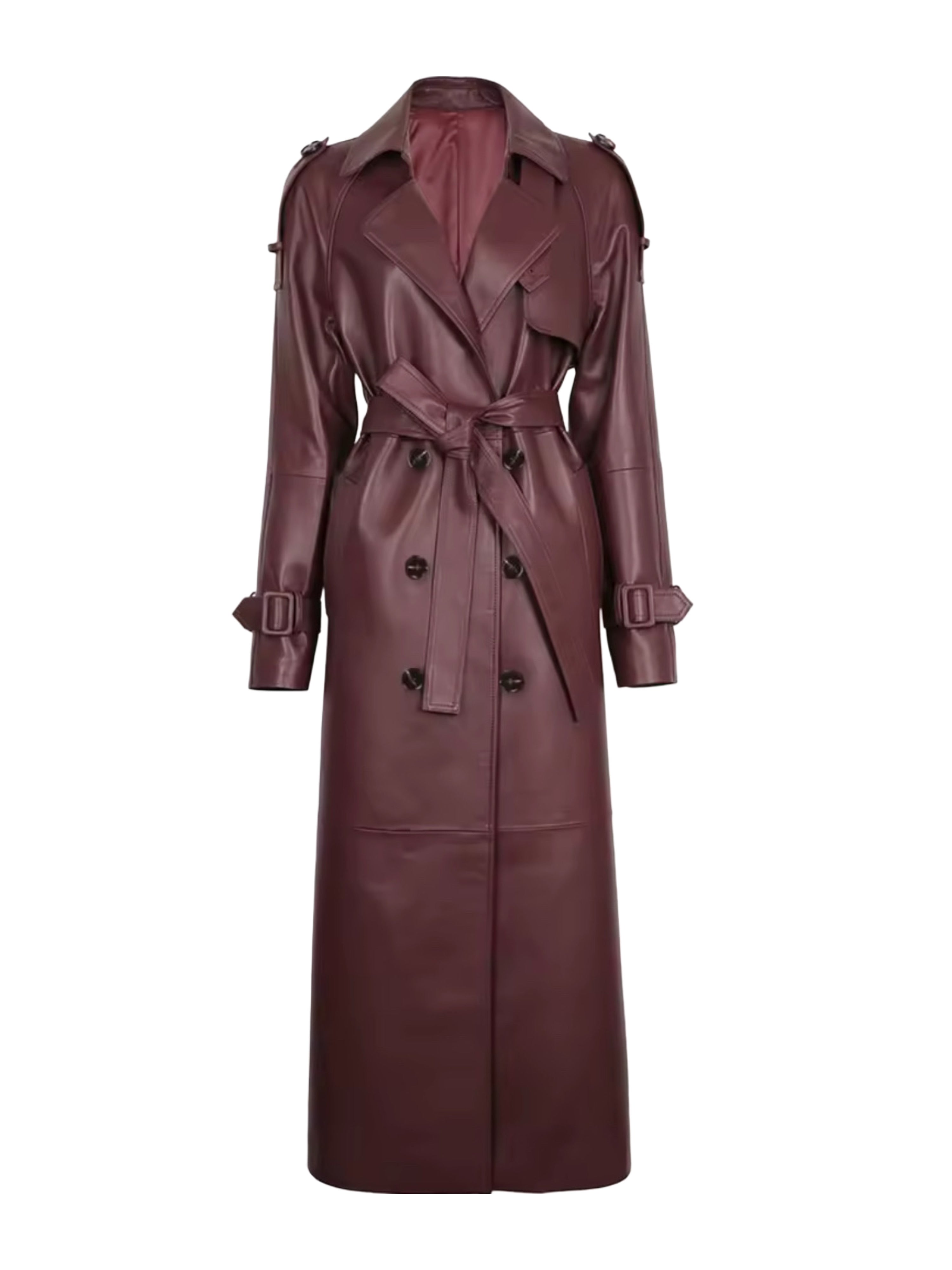 Skórzany, Maxi płaszcz o kroju sukienki z paskiem. Kilka kolorów. Skóra lub zamsz