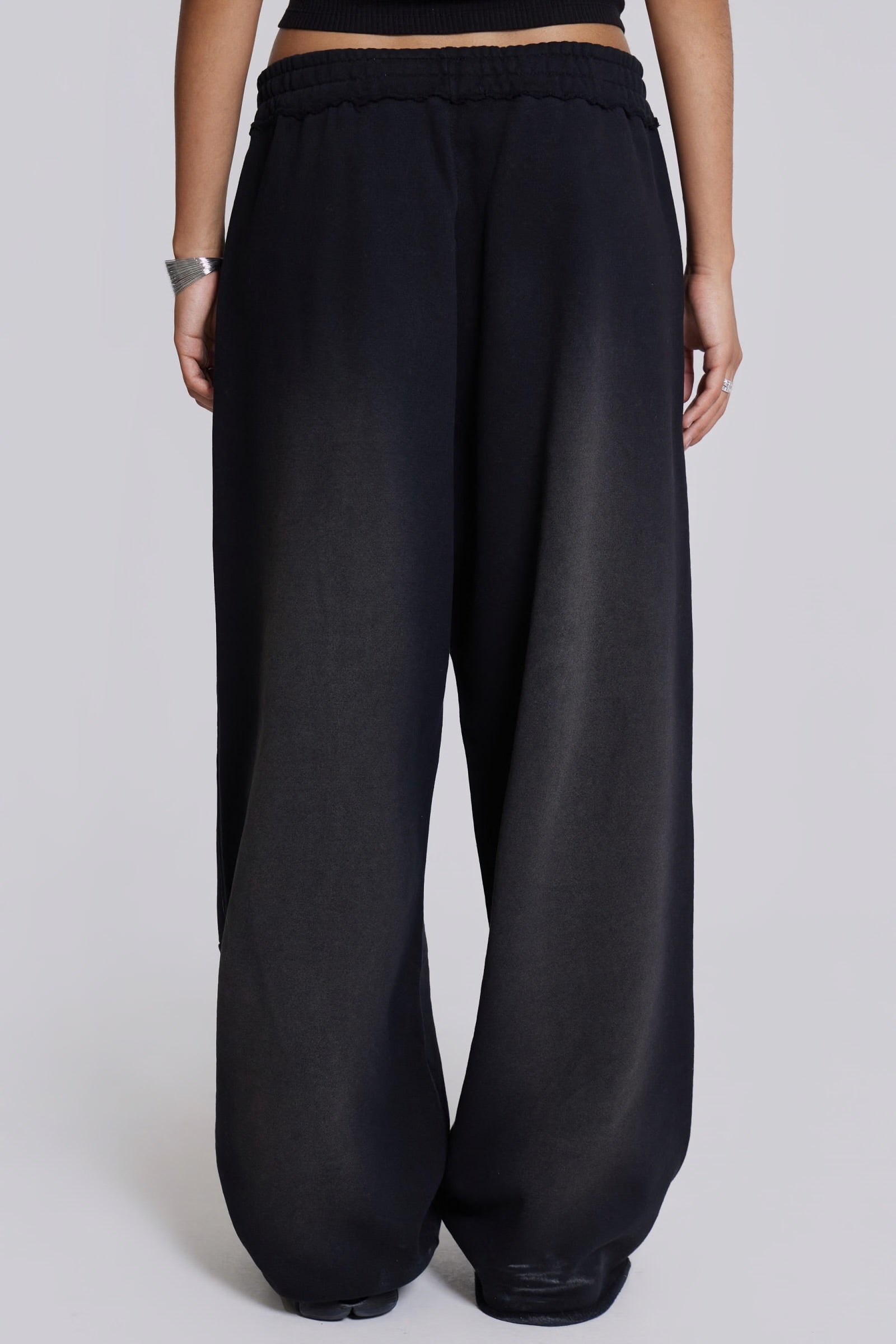 Czarne spodnie oversize z Bawełny. Unisex