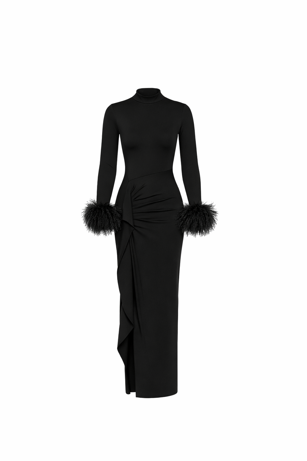 Sukienka NOIR z odpinanymi mankietami.