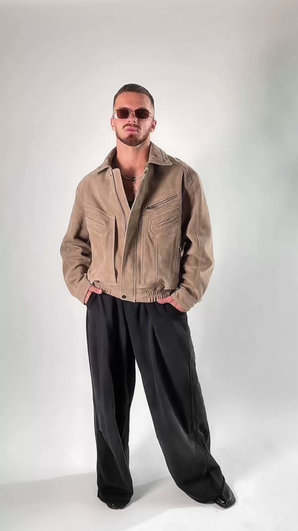 Czarne spodnie oversize z Bawełny. Unisex